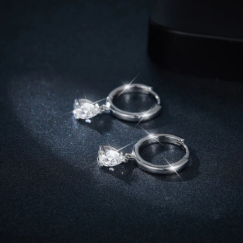 עיינה | עגילי מוסונייט בצורת טיפה