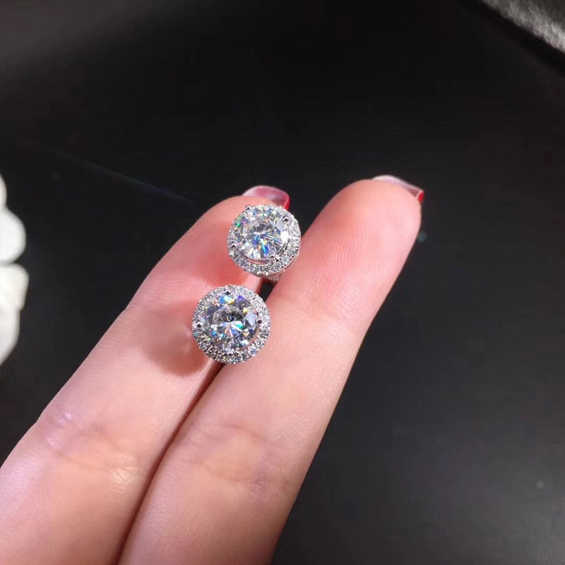 רינאל | עגילי מוסונייט היילו יוקרתיים