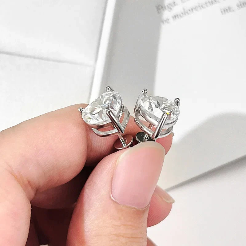 יאסמין | עגילי מוסונייט בצורת לב