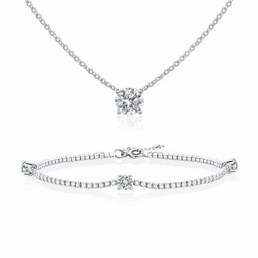 דלאל | סט מוסונייט קלאסי – שרשרת וצמיד