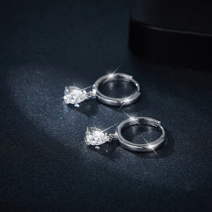 עיינה | עגילי מוסונייט בצורת טיפה