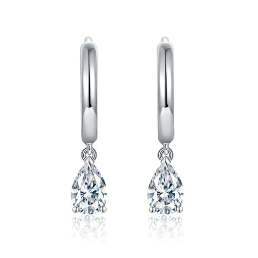 עיינה | עגילי מוסונייט בצורת טיפה