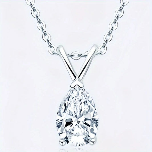 נועה | שרשרת מוסונייט בצורת אגס