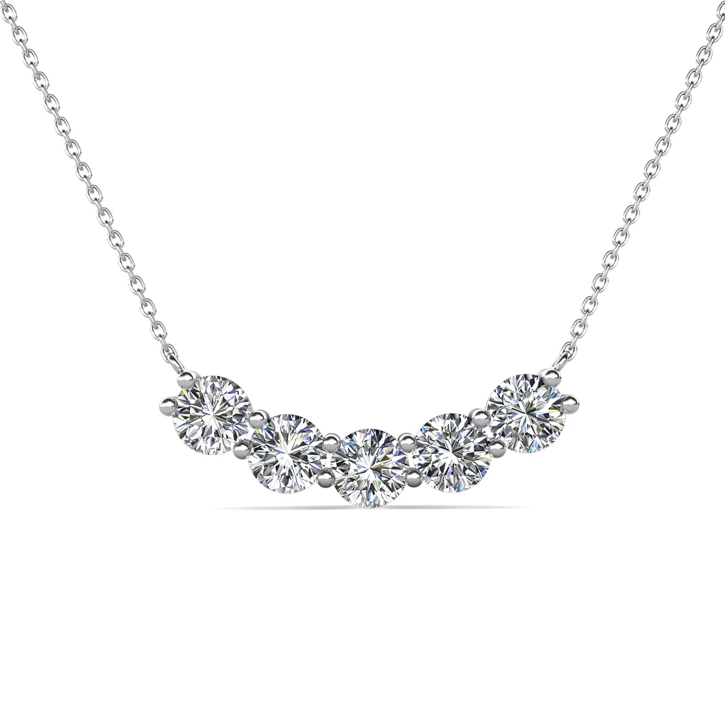 למא | שרשרת מואיסנייט 5 אבנים