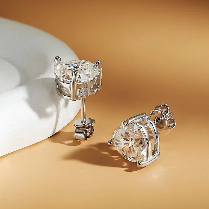 יאסמין | עגילי מוסונייט בצורת לב