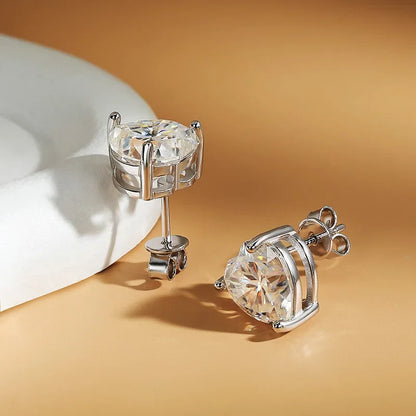 יאסמין | עגילי מוסונייט בצורת לב