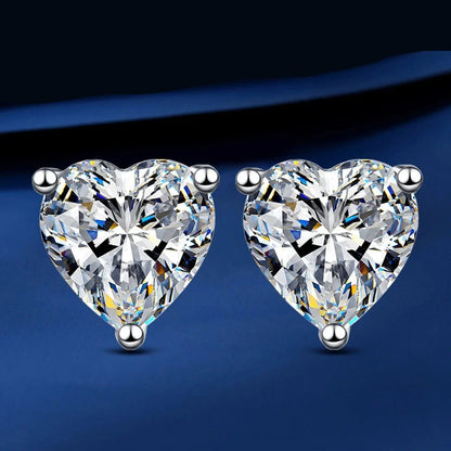 יאסמין | עגילי מוסונייט בצורת לב