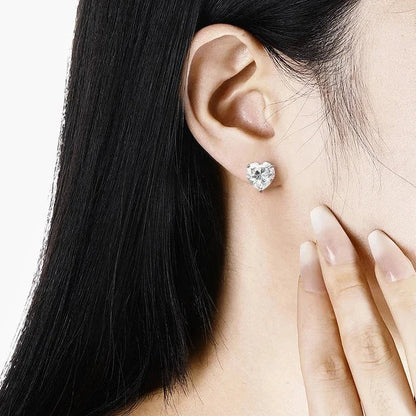 יאסמין | עגילי מוסונייט בצורת לב