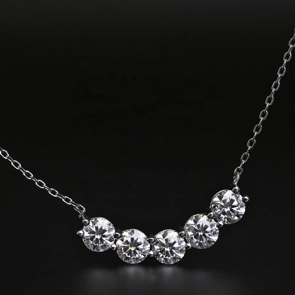 למא | שרשרת מואיסנייט 5 אבנים