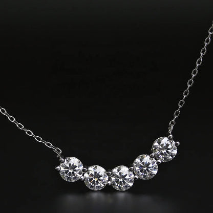 למא | שרשרת מואיסנייט 5 אבנים