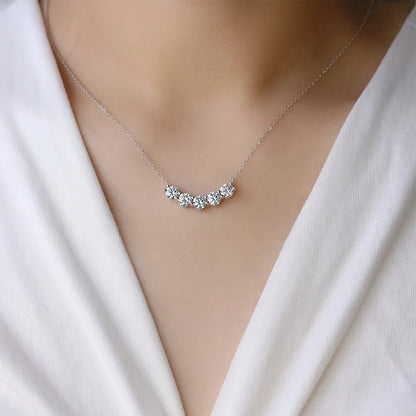 למא | שרשרת מואיסנייט 5 אבנים