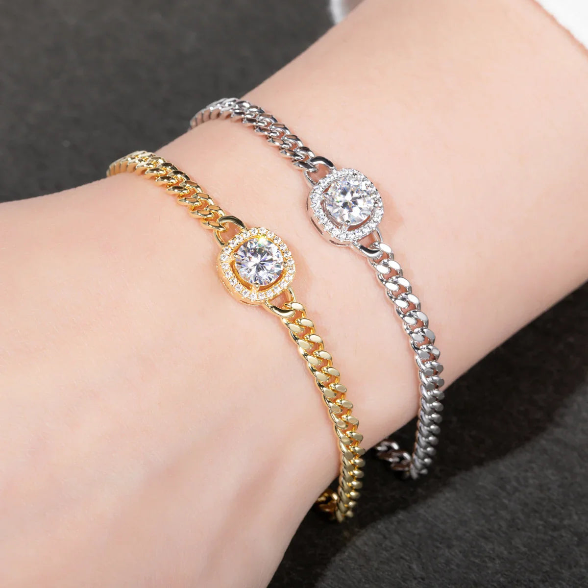 עדינה | צמיד קובני מוסונייט יוקרתי