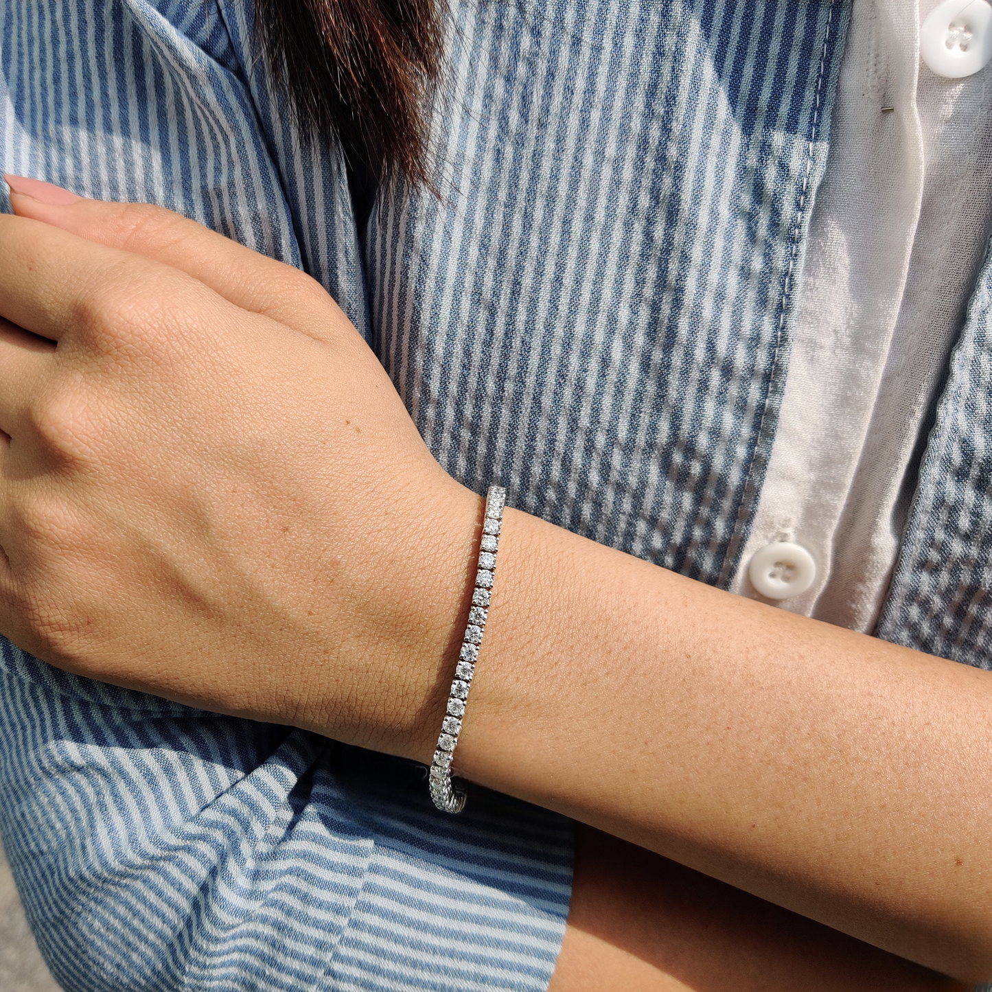 נטע | צמיד טניס מואסנייט 3 מ"מ