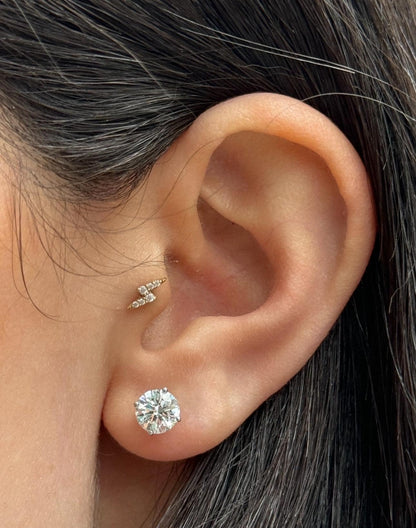 אור | זוג עגילי מואסנייט קלאסיים ונוצצים