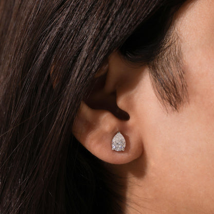 תמר | זוג עגילי מואסנייט בצורת אגס