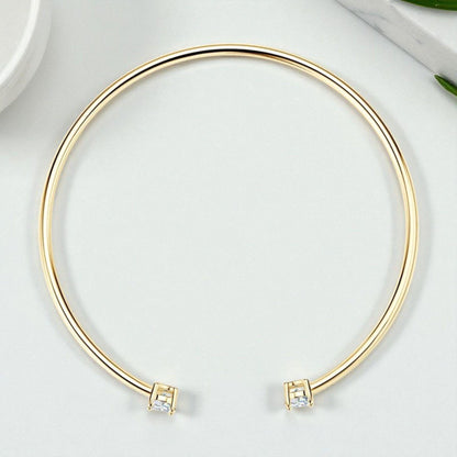 לינה | צמיד בנגל מואסנייט יוקרתי עם שתי אבנים