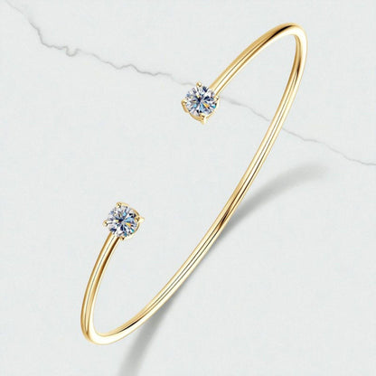 לינה | צמיד בנגל מואסנייט יוקרתי עם שתי אבנים