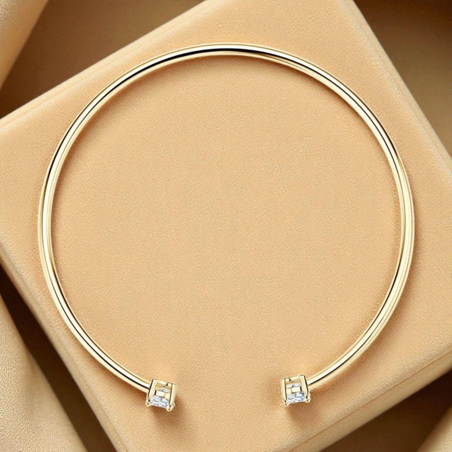 לינה | צמיד בנגל מואסנייט יוקרתי עם שתי אבנים