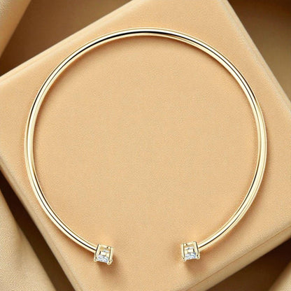 לינה | צמיד בנגל מואסנייט יוקרתי עם שתי אבנים