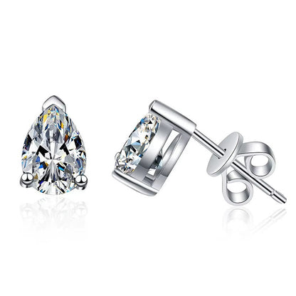 תמר | זוג עגילי מואסנייט בצורת אגס