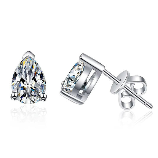 תמר | זוג עגילי מואסנייט בצורת אגס