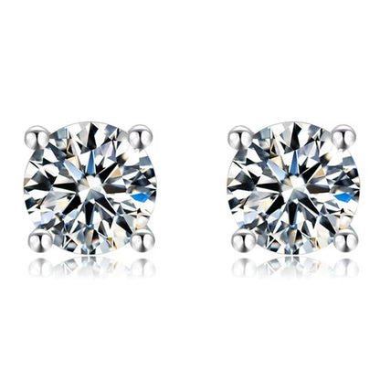 אור | זוג עגילי מואסנייט קלאסיים ונוצצים